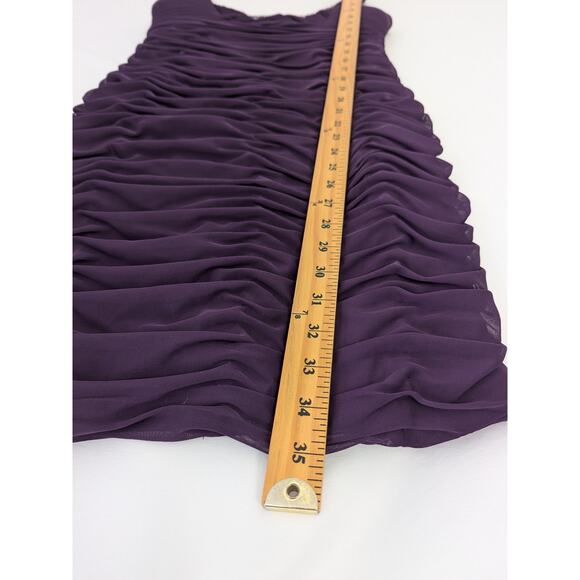 Vtg 90s Cache Size 8 Purple Bodycon Beaded Ruched Cocktail Dress Prom Event New - Picture 9 of 9